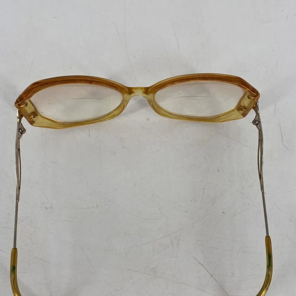 Vintage Metzler Eyeglasses Frames Amber Oversized Square 57/80 482 130 Womens